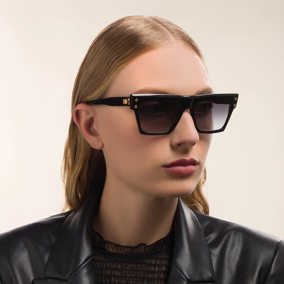 Balmain Women Sunglasses Black Gold Grey Cat Eye B-V BPS-121A-54 BRAND NEW main image 10